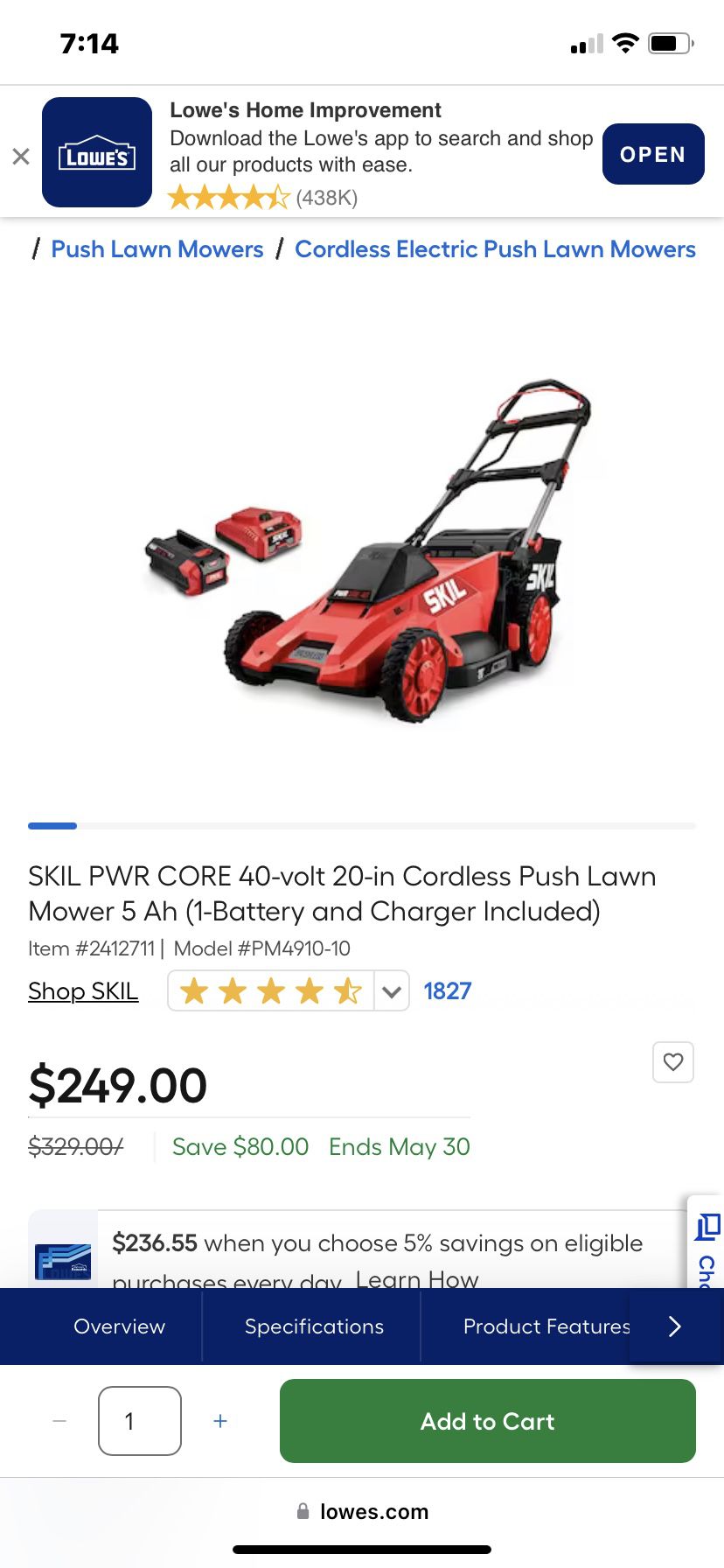 All Electric Lawn Mower 