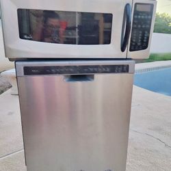Whirlpool Dishwasher & Microwave Stainless Steel 