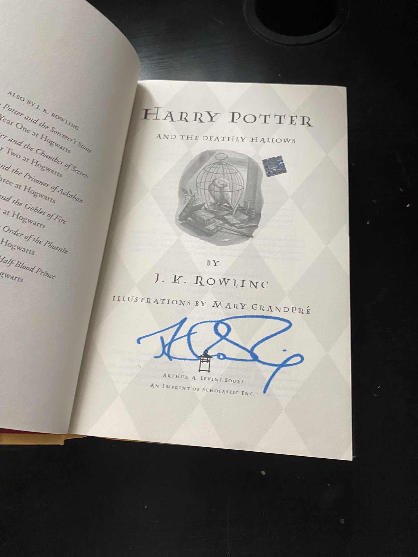 Signed Deathly Hallows JK Rowling Book Autographed Harry Potter