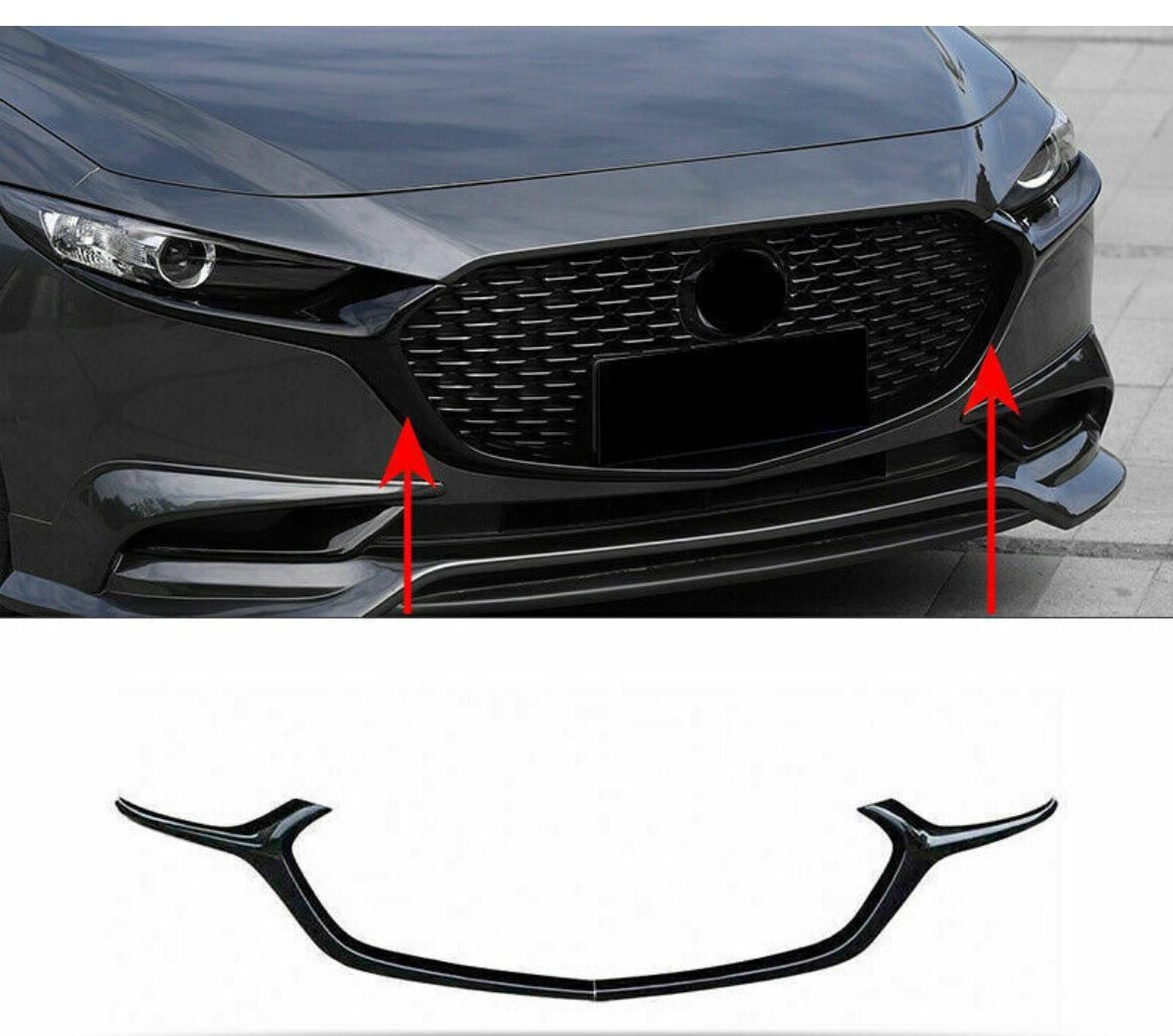 Mazda3 Lower Grille Trim Inserts - Black