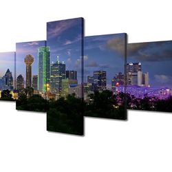 Dallas Skyline Canvas Wall Art