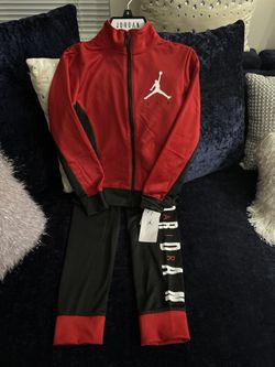 Boys Red And Black Jordan Tracksuit 