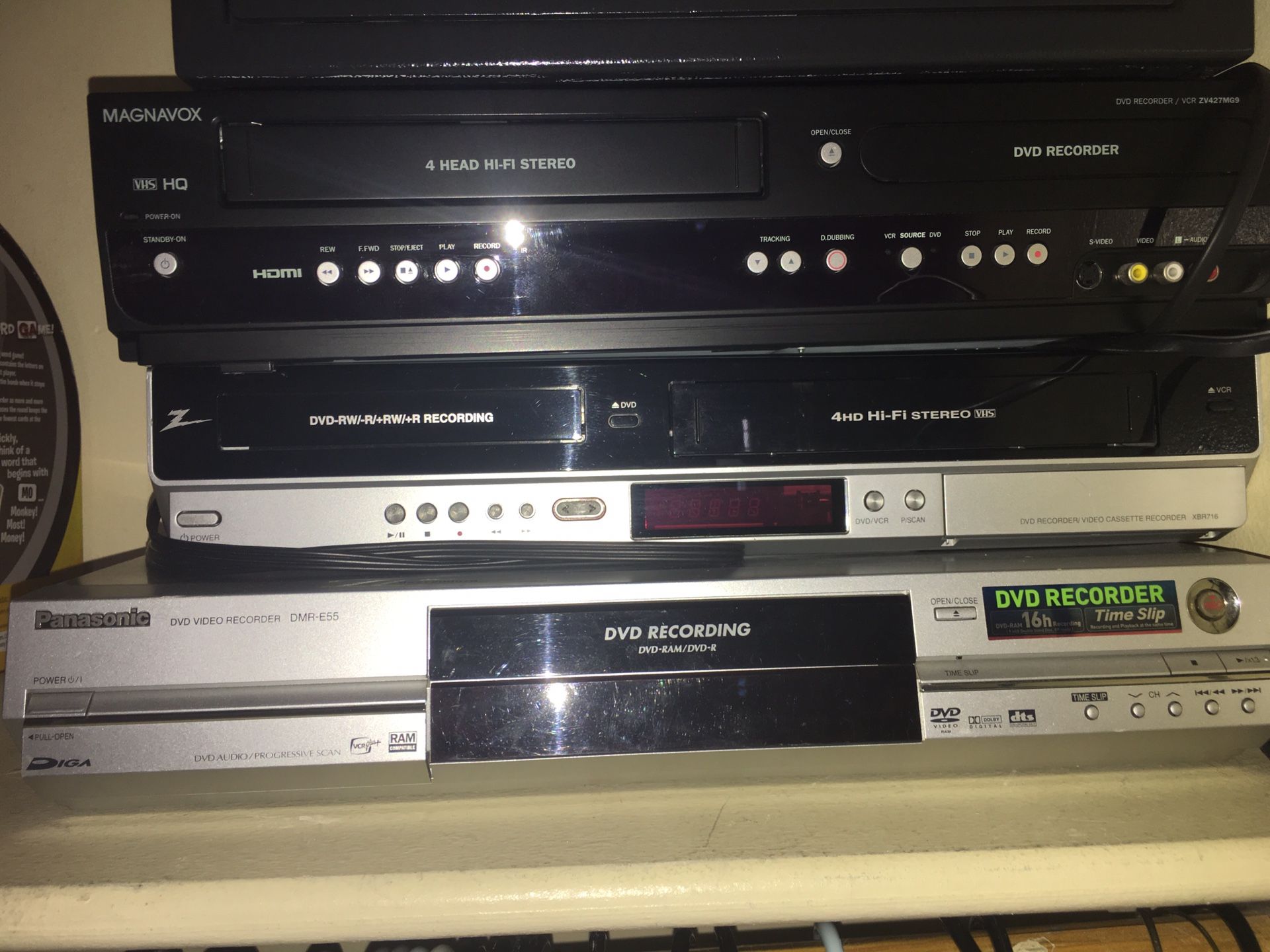 Panasonic DVD and recorder player VCR and DVD player