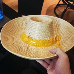 Vintage Whittier Pottery Sombrero Chip & Dip Bowl