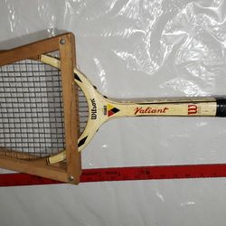 Vintage Wilson Jack Kramer Speed Flex Fiber Face Wood Tennis Racquet & Press