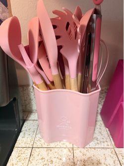 Pink kitchen utensils