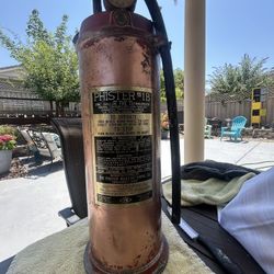 Old Brass Pump Fire Extinguisher