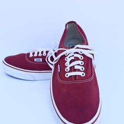 VANS AUTHENTIC CLASSIC RED MENS 9 CANVAS SNEAKER- PREOWNED