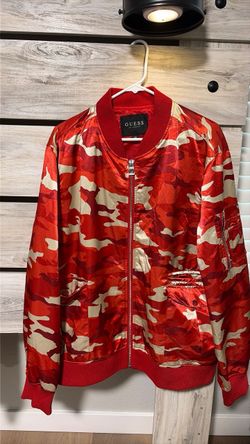 Guess Red Camo Bomber Jacket