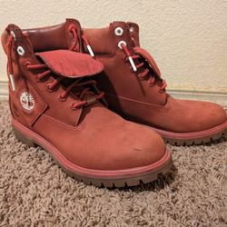 Red Timberland Boots Size 9