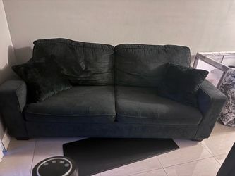 Dark Gray Fabric Two-Seat Sofa