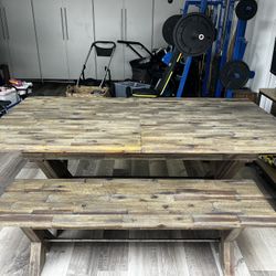 Solid Wood Dining Table & Bench
