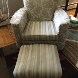 Vintage Chair With Ottoman