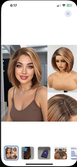 HAIRCUBE Chestnut Brown Synthetic Lace Front Wig, 10 Inch Layered Glueless Bob Wig, Natural Density Hairline Wigs for Women Daily Use