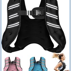 Weight Vest for Men Women, 12lb Adjustable Body Weight Vest, Reflective Stripe for Training, Running, Jogging, Walking, Black