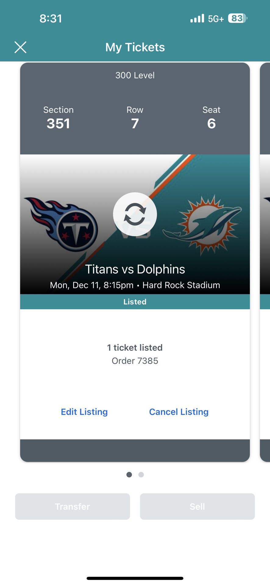 2 Titans @ Dolphins! MONDAY Night FOOTBALL W/ 0range parking