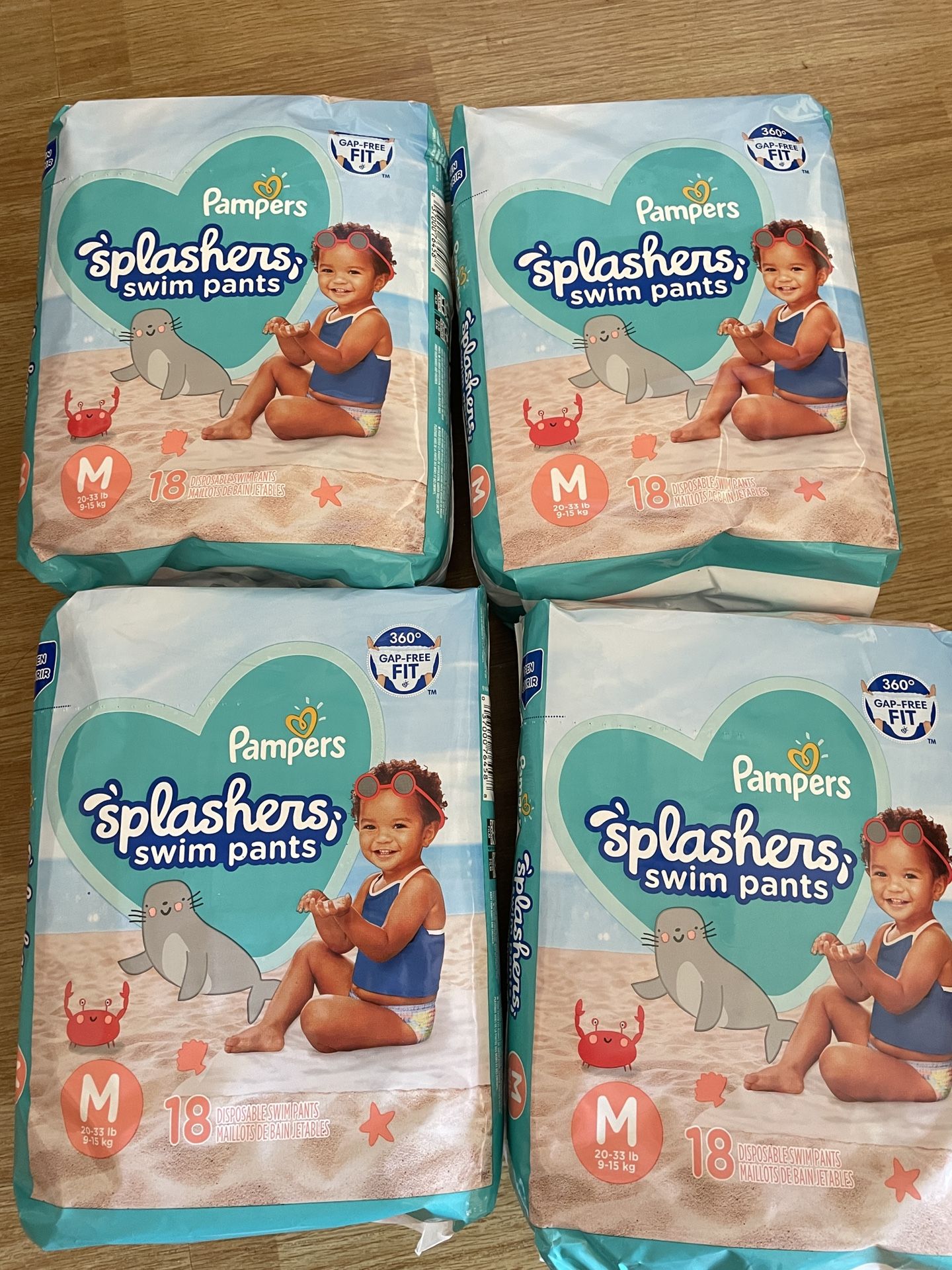 4 packs Pampers swim pants