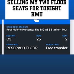Post Malone Tickets - Floor Seats 