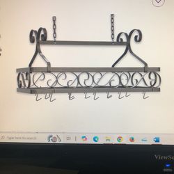 Hanging Pot Rack With Basket