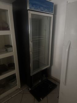 Glass Door Merchandiser Cooler, Lighted Sign, Not Working, As-Is
