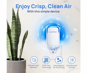 Clarifion - Air Ionizers for Home (1 Pack), Negative Ion Filtration System, Quiet Air Freshener for Bedroom, Office, Kitchen, Portable Air Filter Odor