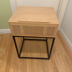 Belmar Woven End Table with Drawer Natural