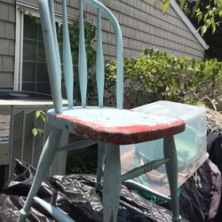 Nice Kid Solid Wood Chair Needs Paint Very Sturdy Only $10 Firm