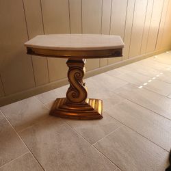 Vintage Marble Pedestal Table