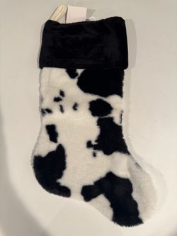 Cow Print Plush Christmas Stocking