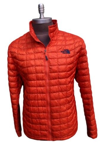 Beautiful Like New North FACE puffy Down Jacket Orange Mens LARGE