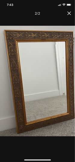 Ornate Gold Framed Mirror – 23.5" x 33.5"