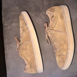 Banana Republic Men's Lace-Up Brown faux  Suede Sneakers men’s size 9.5