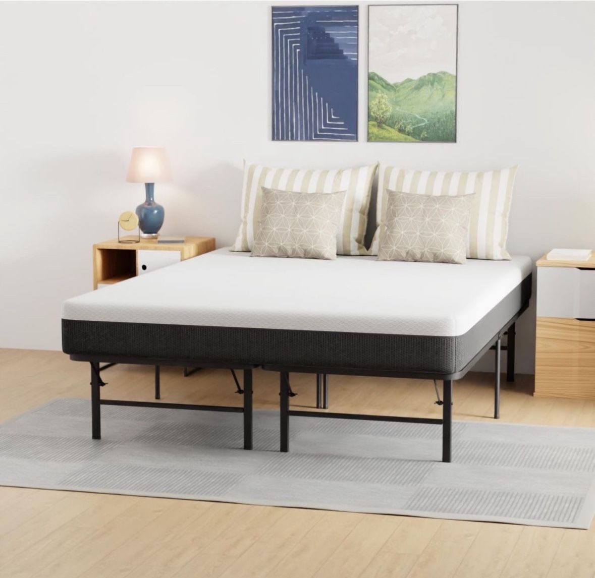 Zinus Full Size Bed frame With Zinus Memory Foam Mattress