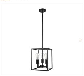Heath 3-Light Matte Black Convertible Chandelier to Flush Mount Ceiling Light Light Fixture - New