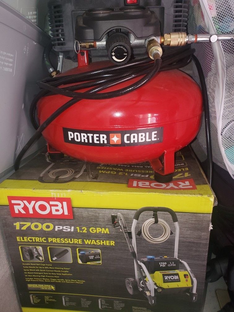 Porter Cable Air Compressor/ 1700 Pressure Washer/ 3500 Generator