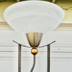  VINTAGE POSTMODERN TORCHIERE WAVY V FLOOR LAMP