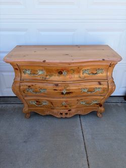Vintage Pine Bombe Chest of Drawers