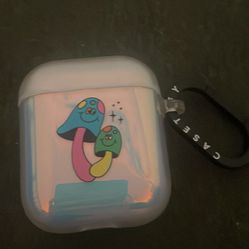 Like New Apple AirPods And Trippy Mushroom Casetify Case