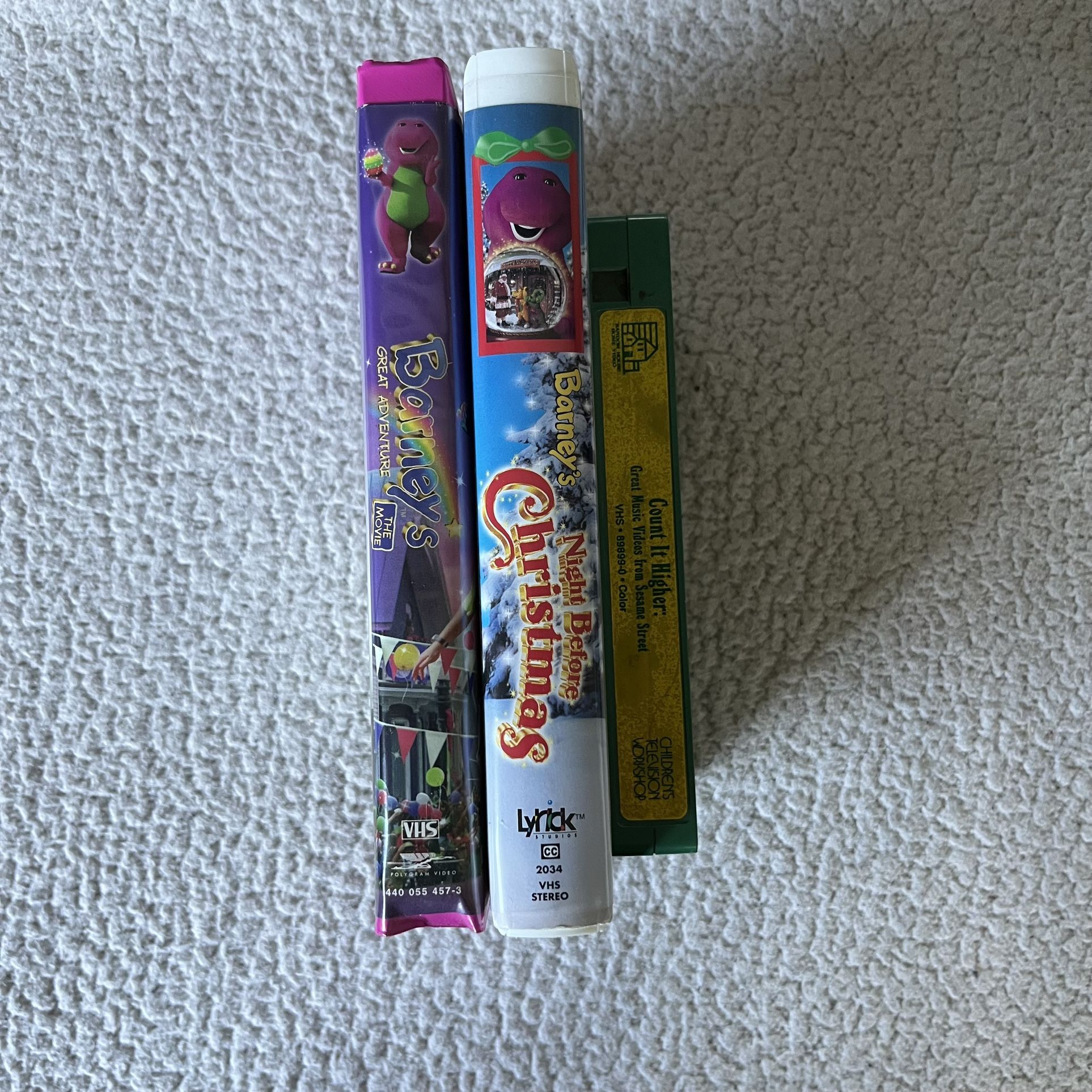 2 Vintage Barney & 1 Sesame Street VHS Movies