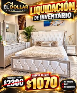 Upholstered Bedroom Set with Dresser and Nightstand
