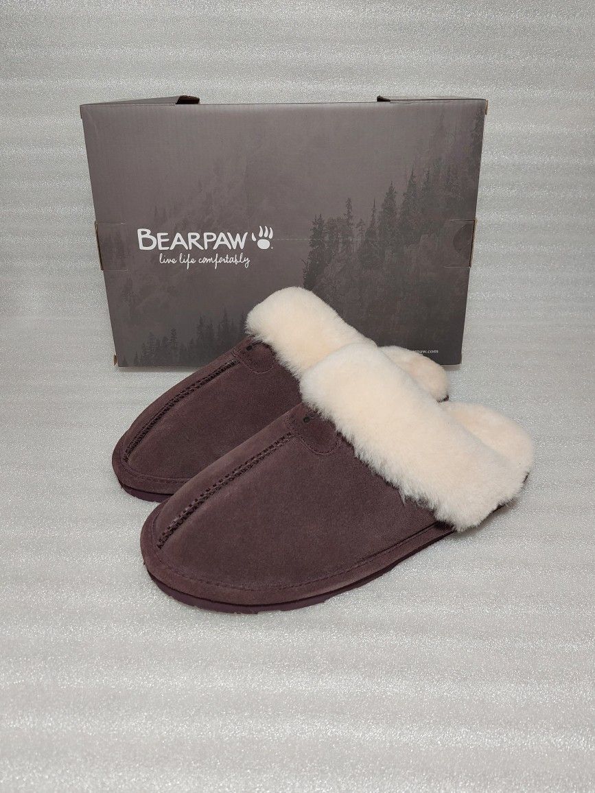 Bearpaw fur slippers. Size 10 women's shoes. Brand new in box.  Like UGG 