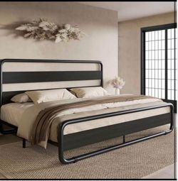King size metal bedframe Black