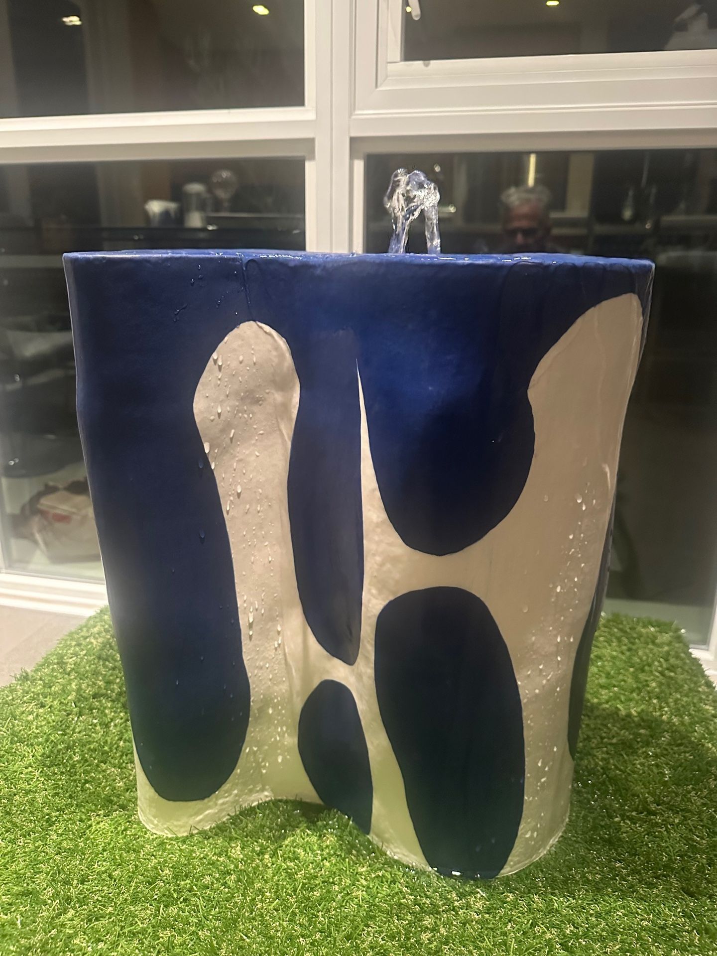 Handcrafted Ceramic Fountain by Local Artist, Pump Included