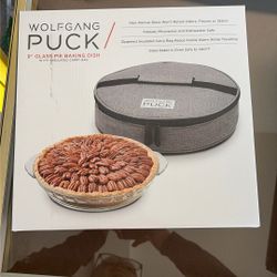 WOLFGANG PUCK 9 Inch GLASS PIE BAKING DISH INSULATED BAG 
