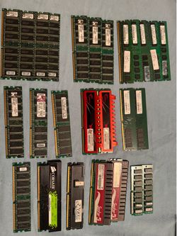 Computer RAM Collection - DDR4, DDR3, DDR2, DDR, SDRAM - Gaming & Vintage Memory