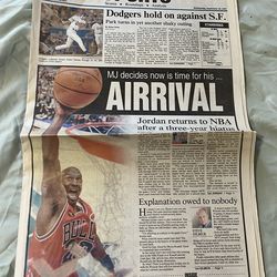 Michael Jordan newspaper 2001