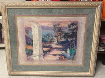Vintage Ornate Gold Framed Landscape Wall Art - Large