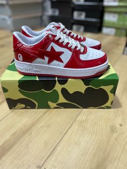 BAPE STA Patent Leather “White/Red” All SIZES