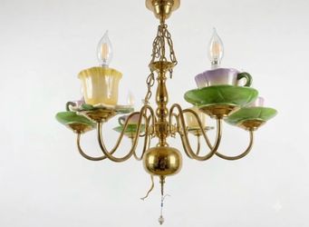 Vintage Flower Teacup Chandelier