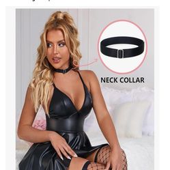 Black Faux Leather Dress XL